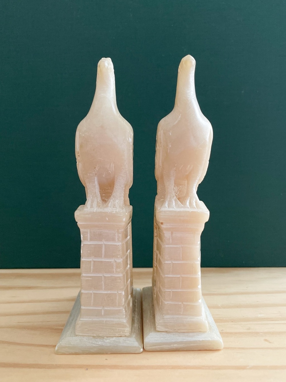 Vintage Hand-Carved Chinese White Soapstone Phoenix Bird Figurines - Picture 7 of 14